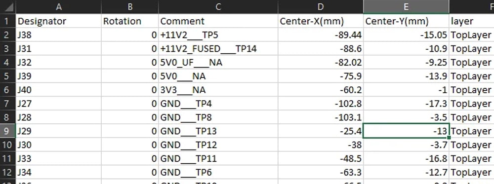 pick and place file